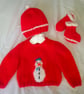 Christmas Baby Sweater, Hat and Bootees Digital Knitting Pattern - Image 1