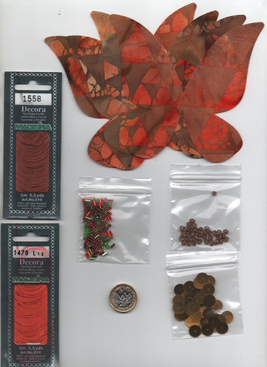 ChrissieCraft creative KIT - large BUTTERFLIES with embellishments for APPLIQUE