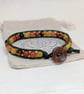 Autumn gemstone and leather bracelet, unisex bracelet  - Image 4