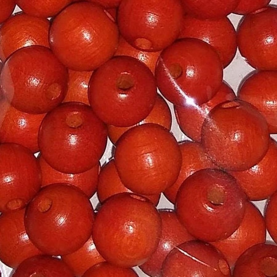 Round Wood Beads 10mm Rounds Choice of Colours x 50