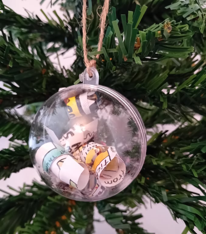 Sparkly Upcycled Graphic Novel Baubles