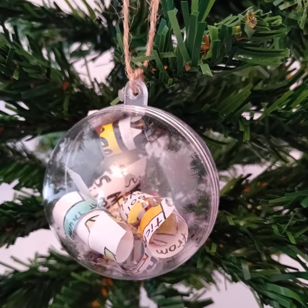Sparkly Upcycled Graphic Novel Baubles