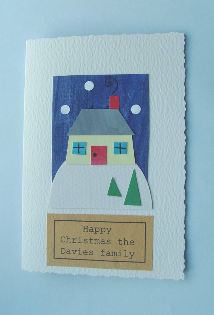 Handmade christmas card can be personalised