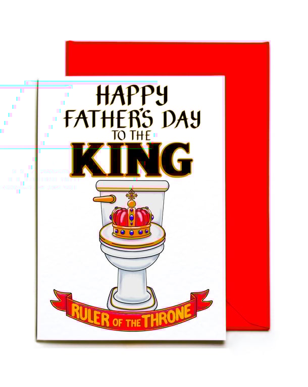Funny Father's Day Card For Dad, Grandad, Godfather, Stepdad Toilet Humour Card