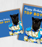 Panther birthday card: Happy birthday top boy