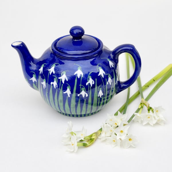 Snowdrop Teapot - Hand Painted