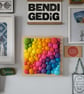Bright Rainbow Wall Art -  Diagonal Abstract Tactile felt Blobs - Image 6