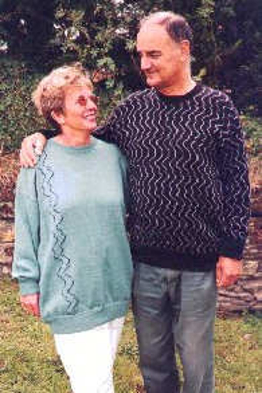 Bell ringer jumper with blue line designs. Made to order, any colour