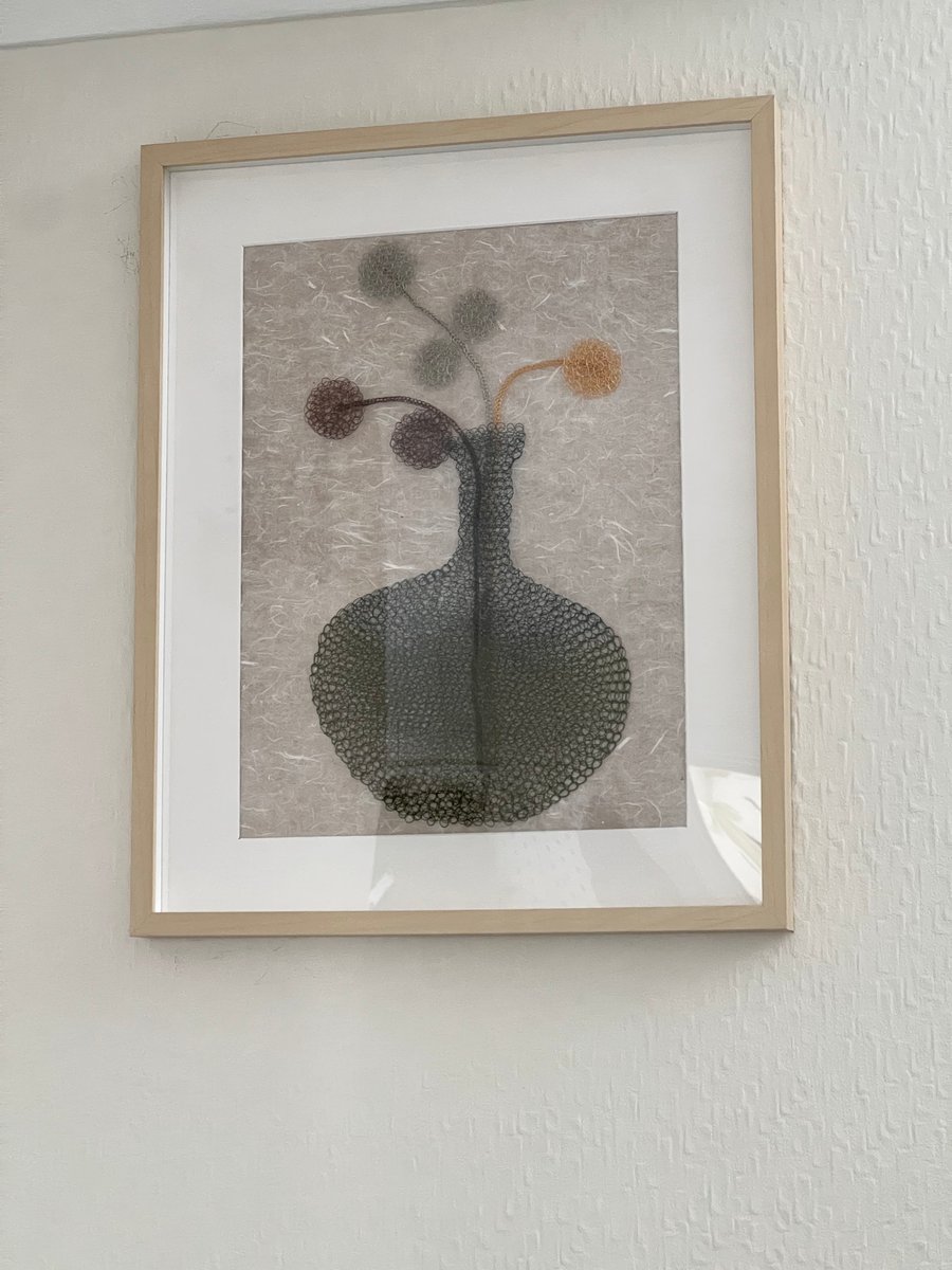 Wire sculpture drawing art work wall decor frame artwork customized original art