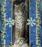 Hand Crafted Decoupage Chistmas Card - Merry Christmas (3230) Wild Bobcat Animal