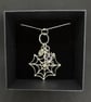 Sterling Silver Spider Web Pendant with Amethyst & Labradorite, Spooky Jewellery - Image 10