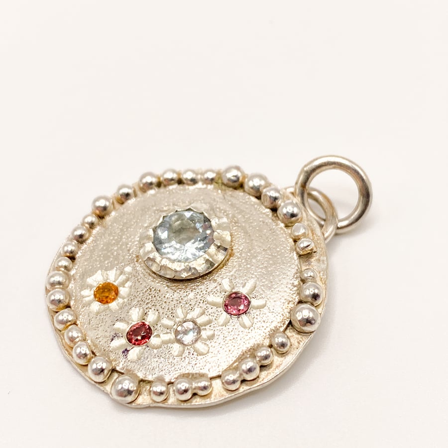 Unique Silver Gemstone Pendant Handmade 