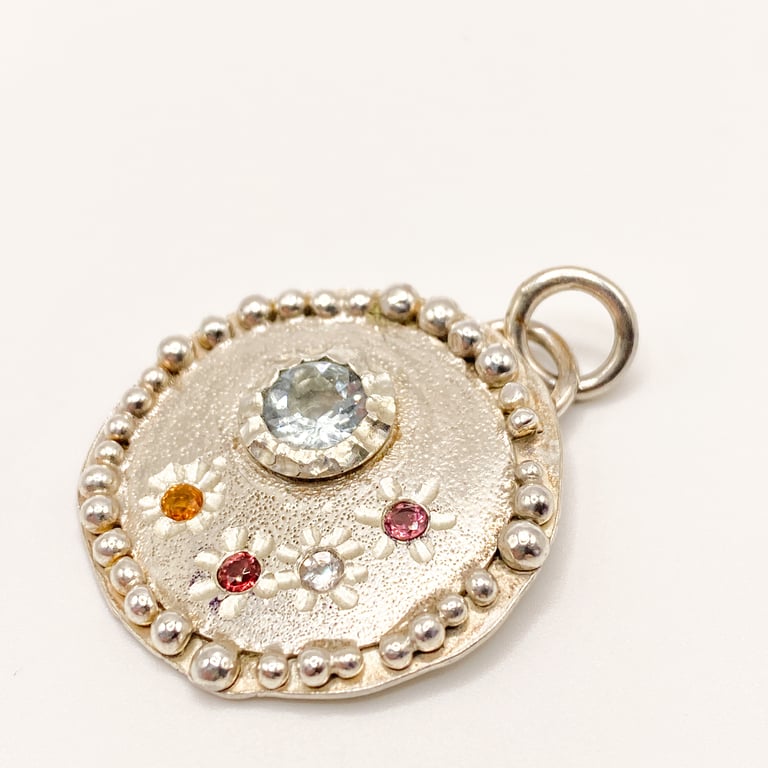 Unique Silver Gemstone Pendant Handmade 