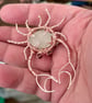 Sea Glass Crab Brooch  -  Beautiful Rose Gold 