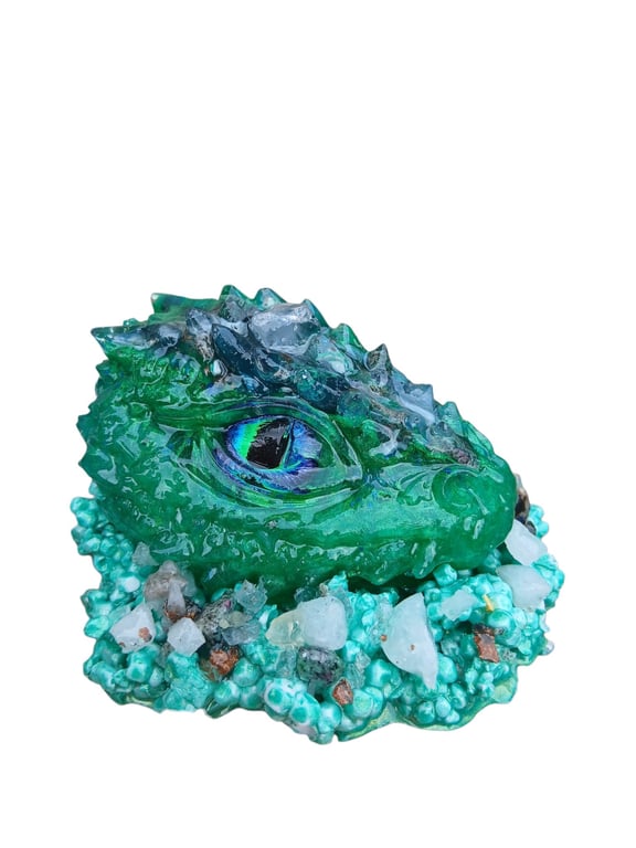 Grovekeeper Dragon: Moss Agate, Aventurine & Quartz