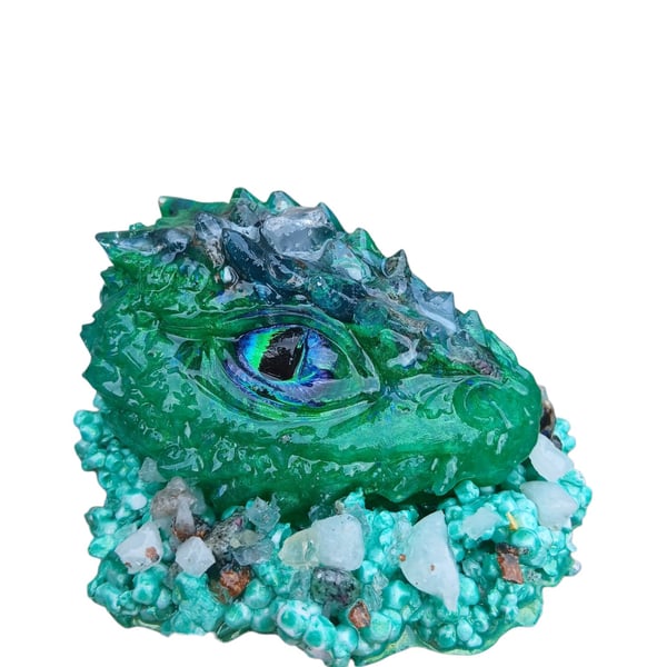 Grovekeeper Dragon: Moss Agate, Aventurine & Quartz