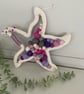 Pretty Textile Starfish hanging Nursery Decoration, Baby shower gift, Playroom  - Image 1