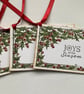 CHRISTMAS GIFT tags ( set of 3) .Winter .Holly frame . Nature . - Image 3