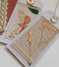 Gift Tags - terracotta vintage silk and lace, with reclaimed curtain textiles  - Image 8