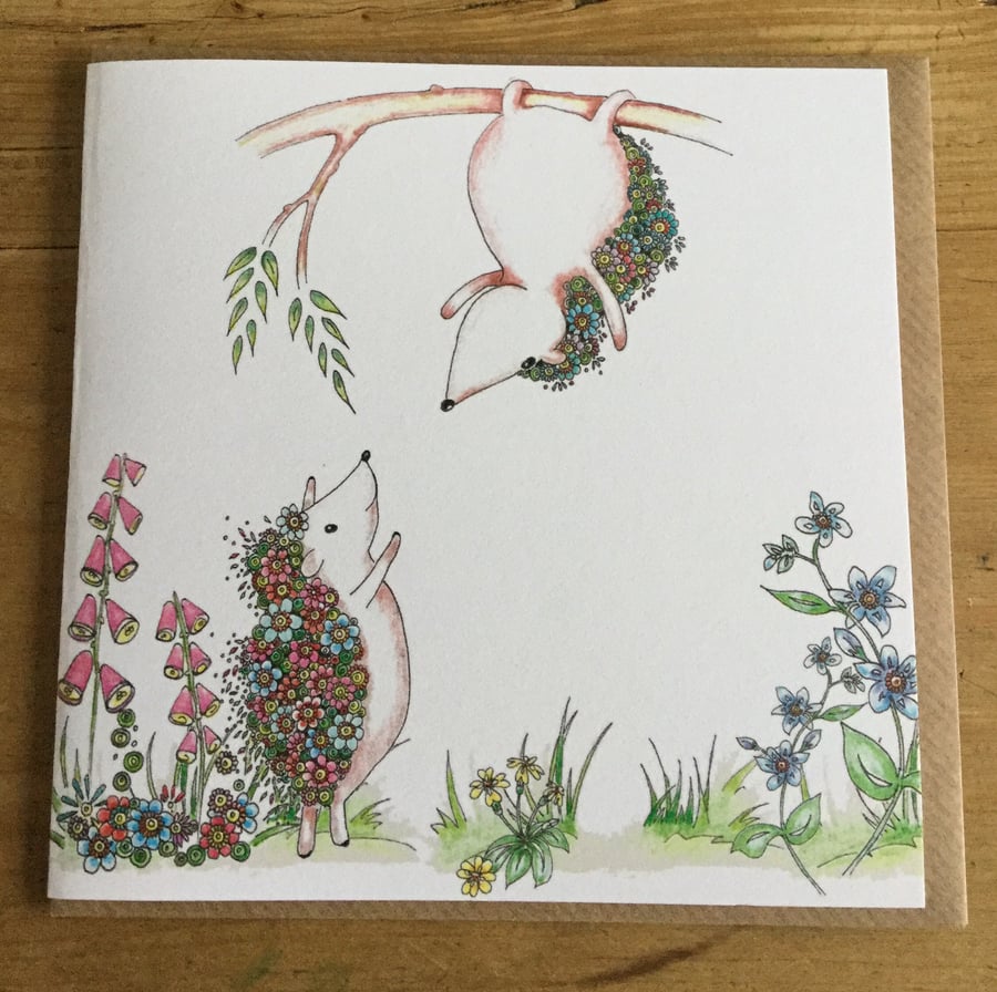 Hedgehog Climbing a tree 