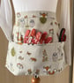 Fox and Owl Gardening apron, Handmade in the UK