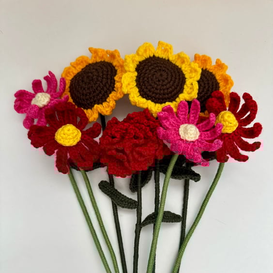 Winter Flowers, crochet flower bouquet,