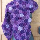 Hand crocheted scarf in all the Purple!