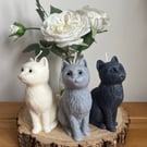 Cat Candle, Perfect gift for cat lovers - Black, Grey and Cream Cats