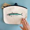 Mackerel Wash Bag - perfectly imperfect hand printed toiletries 