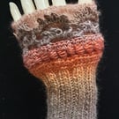 Soft browns wrist warmer gloves