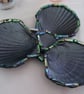 Metallic black scallop shell trinket dish. - Image 2