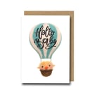 New Baby Card – Gender Neutral Needle Felt Animal Art Print