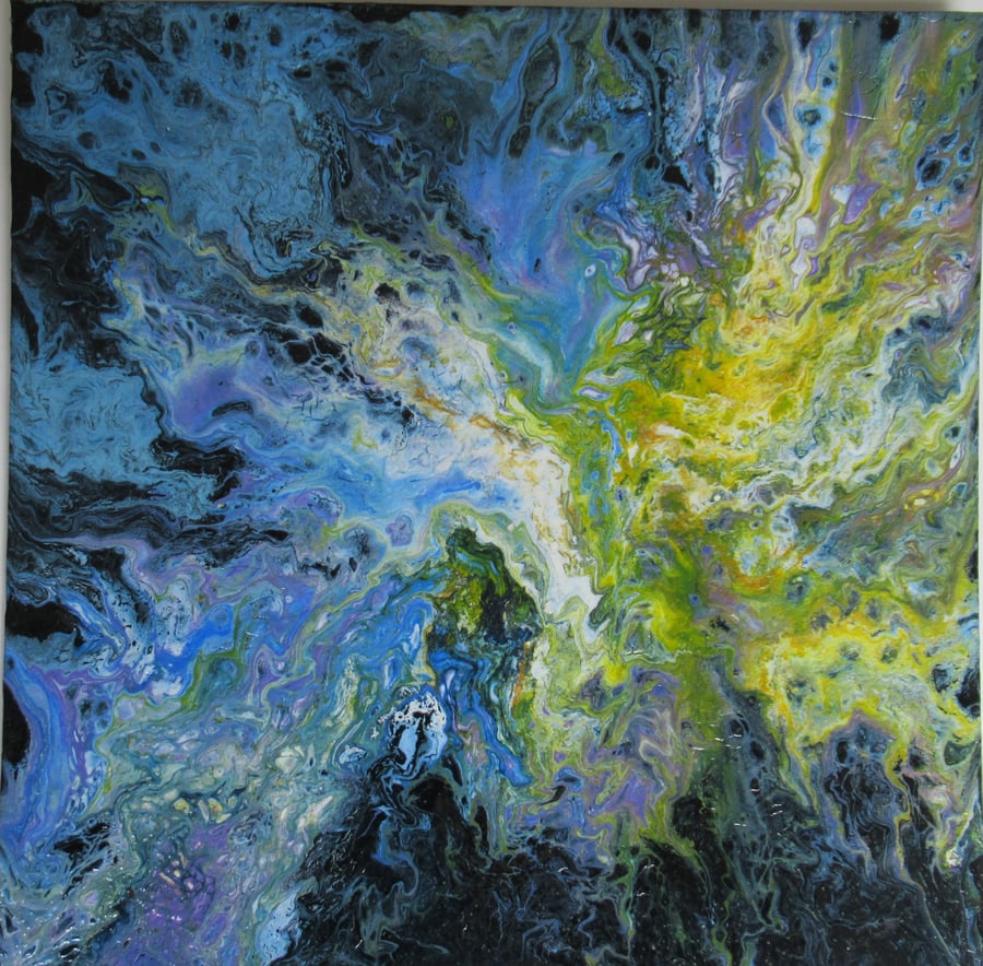 Luminous Reflections Original Handmade Acrylic Painting Abstract Wall Art 