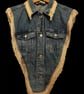 Upcycled Denim Fringe Shoulder Capelet Western Boho One of a Kind