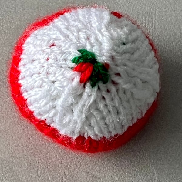 Handmade Hand Knitted Cat Kitten Catnip Festive Xmas Pudding Toy Ball 