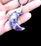 Moon necklace lepidolite stone, silver pendant birthday gift - Image 2