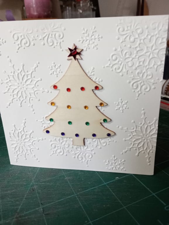 Packs of 4 Christmas tree Christmas cards 