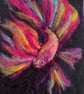 Vibrant Betta Fish wool painting needle felt wall art