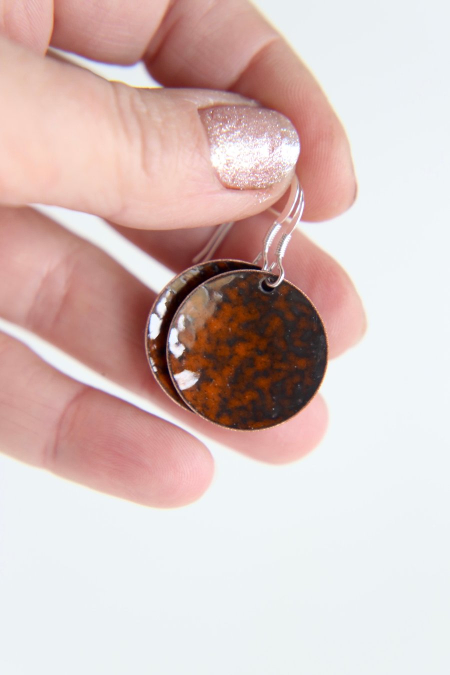 Burnt orange Enamel Earrings Seconds Sunday Sale