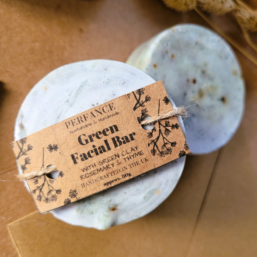 Green Clay Face Soap. Vegan. 