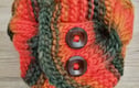 Cable knit neck warmers in orange 100% pure wool 