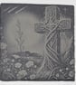 Celtic Cross Slate Coasters Set of 4, Celestial Moon & Stars, Cosmic Gothic Home - Image 4