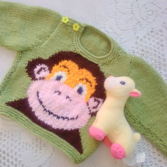 Jumper with Monkey Motif for Babies and Small Children, Cheeky Monkey Jumper