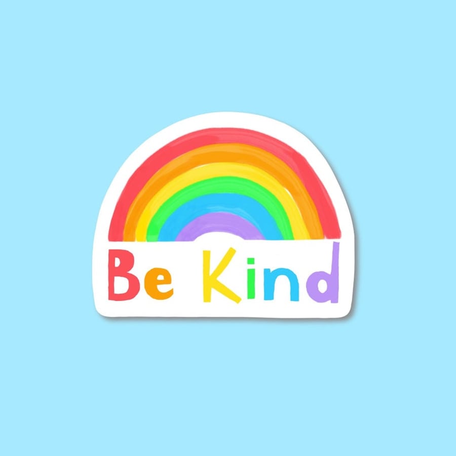 Be Kind Rainbow Illustrated Sticker