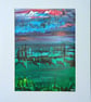 'Moody Sky' Abstract Acrylic Painting on Paper - Image 1