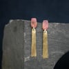  Geometric Copper and Brass Long Dangle Earrings