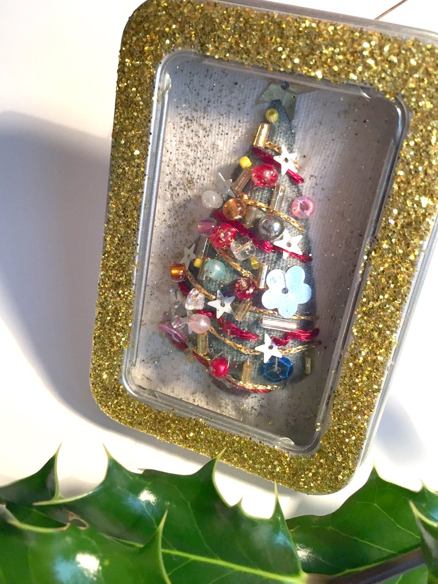 Christmas tree in a tin, Christmas decoration, hanging decoration