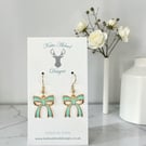 Charm Earrings - Turquoise Bow