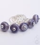 Lampwork Stitch Markers - Purple Swirls - Image 3