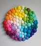 Round Random Rainbow Wall Art - Abstract Tactile felt Blobs